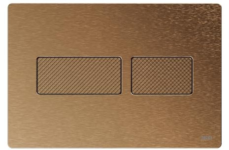 TECE WC-Betätigungsplatte TECEsolid, Edelstahl, für Zweimengentechnik, Farbe: Bronze gebürstet mit Rautenstruktur