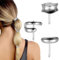 Tyqour 3 Stück Metall Haar Manschette Silber Pferdeschwanz-Halter Haarklammern Metall Hohe Pferdeschwanz Haarschnallen,Pferdeschwanz Halter Haarnadel, Dekorative Haarklammern,Haarschmuck für Frauen