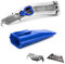 Delphin®-2000 Teppichmesser | 1 Hakenklinge | 1 Trapezklinge | Kunststoffköcher