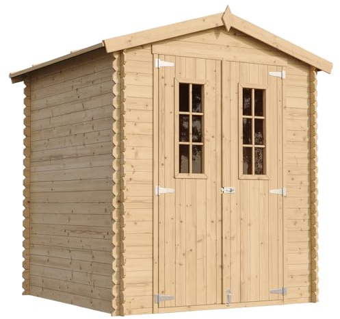 Holzhaus Gartenhaus - Gartenschuppen Holz mit Boden B196xL186xH218 cm/ 2,82 m2 - Lagerschuppen für Garten - Fahrrad Schuppen - TIMBELA M320C+M320G