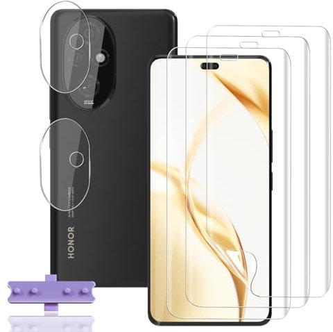 Rnnmeeko 3+2 Pièces Protection D'écran pour Honor 200 Pro 5G (Pas Verre Trempé) Film TPU Flexible + Caméra Arrière Protecteur, HD Ultra Protection écran Compatible avec Honor 200 Pro