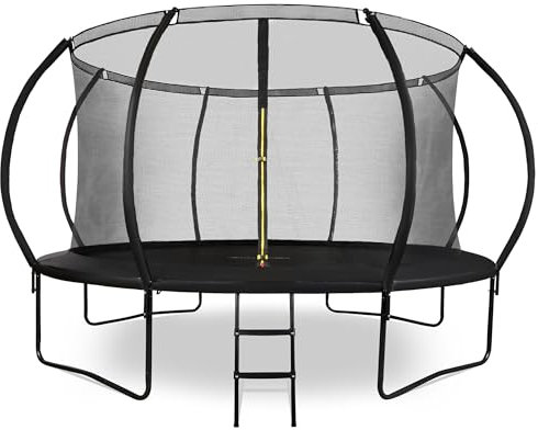 Hypermotion Trampolin Outdoor Kinder Ø 430 cm / 14FTKindertrampolin ab 3 Jahre - Schnelltrocknend und Wasserabweisend - Ausgezeichnete Sprungkraft - Gartentrampolin