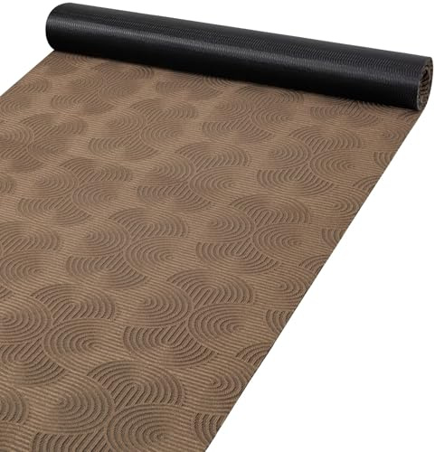 ANRO Läufer Flur Teppich Läufer Küchenteppich Küchenläufer Velours rutschfest waschbar für Küche, Flur, Schlafzimmer Deko Velora 67x120 cm Braun