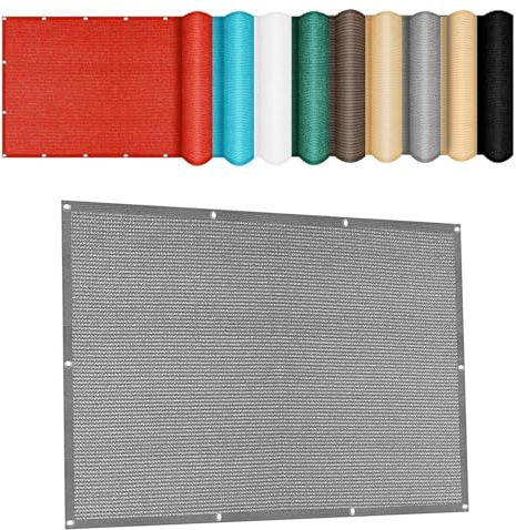Balkon Sichtschutz 1.7 x 6.4 m Windschutz UV Schutz Balkonverkleidung Sichtschutz Leicht Und Haltbarkeit für Carport Zaun Außen, Grau