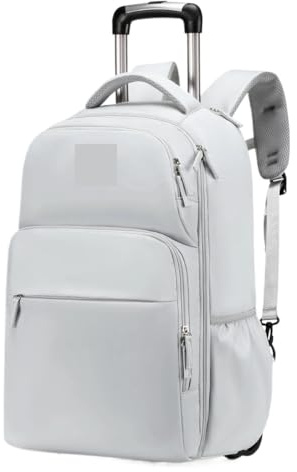 MAQDDO Rolling Backpack with Wheels Business Backpack, Waterproof Travel Luggage Bag Schoolbag with Wheels for School(Grey)