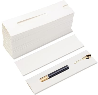 Yitexin 30 Stück Papier-Stifthüllen, einzelne Tasche, Stifthalter für Notizbuch, Bleistift, Kugelschreiber, Verpackung, Geschenk, Lesezeichen, 13,5 x 3,5 cm, weiß