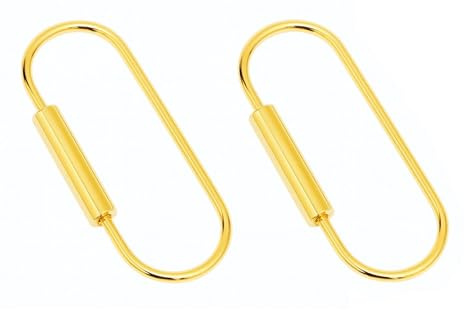 Solid Brass Screw Lock Keychain, 81.5mm x 32.5mm, Set of 2, Key Ring