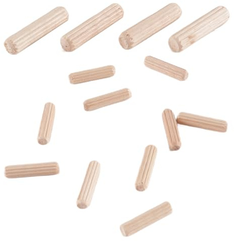 ACOLY 40 Stück Holzstifte in Taubenform, 6 x 25 mm (1/4 x 1 Zoll), geriffelte Holzstifte mit gerader Nut, für Möbel, Türen, Kunsthandwerk, Heimwerkerarbeiten