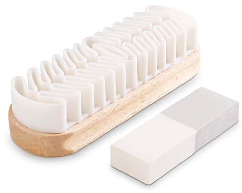 Kit de nettoyage Care Guys pour daim et nubuck : Brosse en crêpe résistante avec gomme de nettoyage.