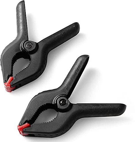 Dekton 2PC 6 Pro Clamp with 80mm Jaw Opening, Heavy Duty Rubber Non-Slip Grip, Durable Tough Plastic Construction, Hinged Jaws for Improved Grip on Uneven Surfaces, Ideal for Wood & DIY Projects