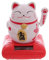 bick.shop Winkekatze Glücksbringer SOLAR Maneki Neko Feng Shui Katze auf Kissen Glückskatze (weiß)