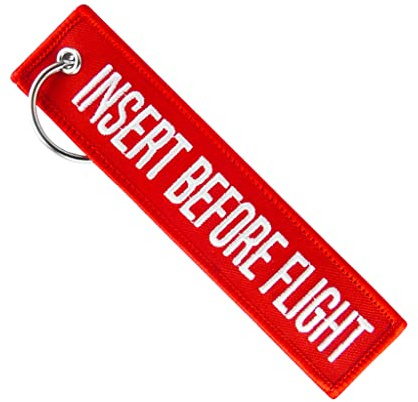 MotoLoot Keychain for Motorcycles, Scooters, Cars and Gifts, Insert Before Flight, Medium