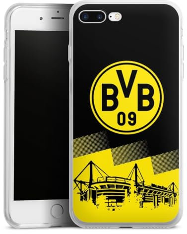 Silikon Hülle kompatibel mit Apple iPhone 7 Plus Case transparent Handyhülle BVB Borussia Dortmund Stadion