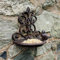 Garden Mile Novelty Wall Mounted Garden Ornament Outdoor Hanging Nut Seeds Bird Feeder or Bath - Durable Cast Iron Bird Feeding Station Wild Birds Feed Seed for Front, Backyard or Garden Decor