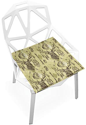 linomo Boho Hirsch Traum Fänger Memory Foam Stuhlkissen Sitzkissen für Kinder, 40 x 40 cm