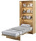 Schrankbett Bed Concept, Wandklappbett mit Lattenrost, V-Bett, Wandbett Bettschrank Schrank mit integriertem Klappbett Funktionsbett (BC-03, 90 x 200 cm, Artisan Eiche, Vertical)