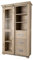 Vitrinenschrank Schrank 100x175 1 Tür 3 Schubladen Mango Holz massiv geweißt