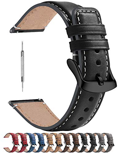 Fullmosa Cinturino Orologio 18mm da Uomo e Donna, Yola Cinturino in Pelle e Sgancio Rapido, Cinturini di Ricambio Smartwatch Compatibile con Garmin