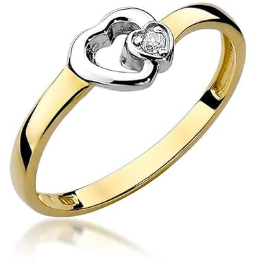 Lumari Gold - Damen Solitär Versprechen Ring Verlobungsring Damen Ring Gold 585 Echtgold 14k Gold mit natürlichem Diamanten Gemstone Gelbgold - Ringe Frauen - Antragsring - Hochwertiges Geschenk