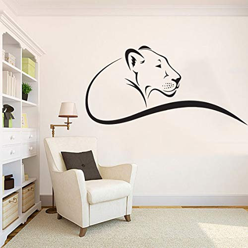 Zdklfm69 WandSticker Wandtattoos Löwe Wandkunst Aufkleber Tiere Safari Predator Vinyl Aufkleber Home Decor Schlafzimmer Wild Pet Murals 57x27cm