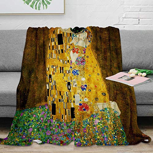 ZHXXFD Wohndecken Kuscheldecken 100X130 Decke Gustav Klimt Das Kuss-Nickerchen Flauschig Flanell Fleecedecke,Sofadecke,Wärmedecke,Decken Microfaser Weich Warm Für Kinder Mädchen Jungen (B438)