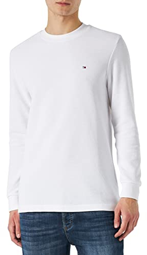 Tommy Hilfiger Herren Langarmshirt New Structure Basic, Weiß (White), M