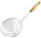 AEX Stainless Steel ladle Frying Spoon Strainer with Wood Handle Pasta Strainer Wooden Spoons Cooking Utensils for Kitchen Cooking Frying Food [7.9 Inch]