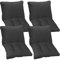 NYVI Loungekissen SmartLounge Set 4X Sitzkissen 60x60 cm und 4X Rückenkissen 60x40 cm Anthrazit - Wasserabweisende Auflagen für Indoor und Outdoor - Stuhlkissen für Rattanmöbel und Gartenmöbel