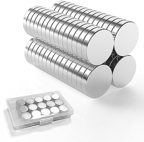 LISOPO 60 Imanes de Neodimio 10 x 2 mm Fuertes y Pequeños para Pizarra Magnética, Tablón de Anuncios, Neveras, Manualidades - Mini Imanes