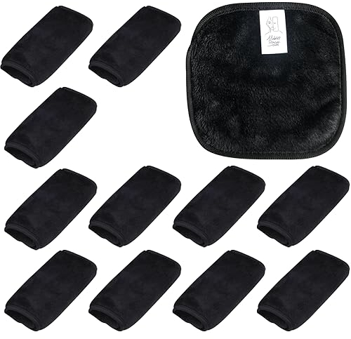 BDSHUNBF 12 Panni Premium per Rimuovere Il Trucco/Pulizia Viso, 15 X 15 cm Panno Struccante Lavabile, Morbido Panno Microfibra per Rimozione Make Up per Struccante e Cura Della Pelle