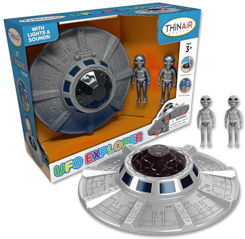 Nature Bound UFO Spaceship Space Toy, Kids Spaceship Playset with Two Aliens, Lights & Sounds, Educational STEM Adventure, 1:18 Figure