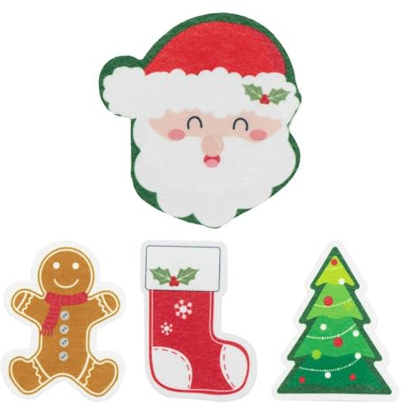 Éponge de cuisine de Noël – Éponge de nettoyage de Noël à base de motif de dessin animé, multifonction pour la maison de Noël, fournitures de cuisine, éponge à récurer sur le thème de Noël pour la
