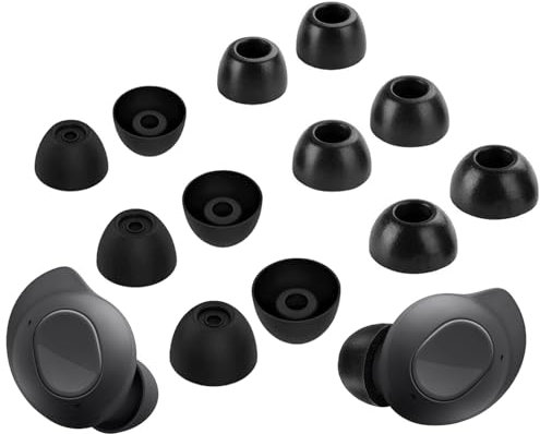 A-Focus [6 Pairs] Galaxy Buds FE 【 Memory Foam & Silicone 】 Ear Tips, Soft Replacement Comfortable Earbuds Eartips Gel Compatible with Samsung Galaxy Buds FE 2023 Release GBFE214532 Black