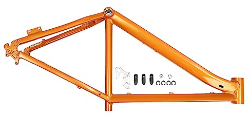LANNADD 26 Zoll MTB Fahrrad Rahmensatz, 66 cm Aluminiumlegierung Fahrradrahmen, Interne Führung Mountainbike Rahmen MTB Fahrrad Rahmensatz Mountainbike Straßenfahrrad - Orange