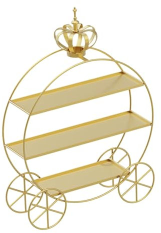 Nishiyuenyi Alzata per Cupcake a 3 Livelli, Porta Cupcake, dolcetti, Piatto Dorato, Vassoio da Portata, Supporto per Torta, per Matrimoni, Feste, Baby Shower