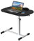 Wohenster Höhenverstellbarer Schreibtisch Mobiler Beistelltisch Holz mit Rollen, 60x40cm Steh-Sitz Tisch Klappbar, Laptoptisch Höhenverstellbar 61-95cm, Schwarz Computertisch für Couch Bett Wohnzimmer