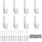 8 Pcs Keyboard Holder, Keyboard Wall Mount Storage Organizer Wall Rack, Universal Metal Keyboard Storage Bracket Stand Holder Hooks for Laptop Tablet Keyboard, Devices Thickness < 2.5cm/1 Inch (White)