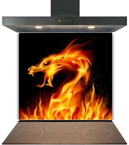 Printed Toughened Glass Splashback for Kitchen, Tempered Heat Resistant Glass Splashbacks for Cookers (Design 2042, 60 x 70cm)
