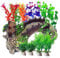 Kingrun Plantas Artificiales Acuario, 12 Piezas Plantas Verdes de Acuario de Plástico, Decoración de Resina, Acuarios Puente Decorativo Ornamento Paisaje para Decoración de Acuarios y Peceras