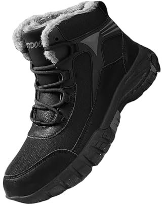 Generisch Scarpe da caccia da uomo, stivali da neve, alla moda, casual, traspiranti, bassi, imbottiti, caldi, da uomo, per l'inverno, da ginnastica da uomo, Nero , 41 EU