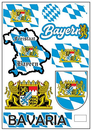Daged Bayern Flaggen Fahne Set 9 Stück Aufkleber selbstklebend Sticker BL