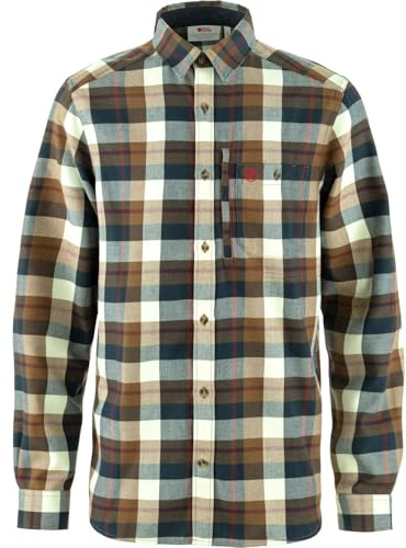 Fjällräven Flanellhemd Fjällglim Wood Brown/Chalk White, XL