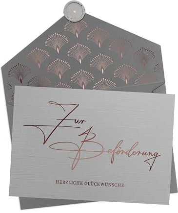 Joli Coon Zur Beförderung die besten Glückwünsche Klappkarte mit Kuvert und Wachssiegel - Karte Beförderung