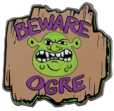 Shrek Anstecknadel Beware Ogre, limitierte Auflage, offizielles Lizenzprodukt, Emaille, individuell nummeriert, Gummiverschluss