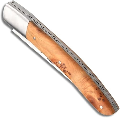 Couteau Laguiole - Manche en loupe de genèvrier - pliant - fabrication française artisanale - Le Thiers