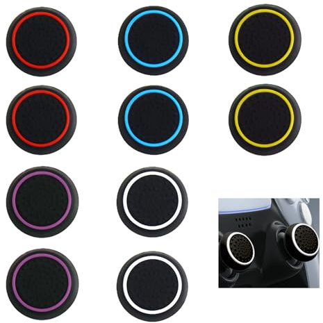 10 Pièces Capuchons de Joystick de Rechange, Silicone Capuchon Joystick Antidérapants, Compatible avec Manettes PS5, PS4, Xbox One Series, Plus de Maintien, Amélioration de la Précision et du Contrôle
