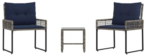 vidaXL Gartenmöbel Set mit Kissen Stahl, Langlebiges, rustikales Gartenmöbelset, stylische Lounge, wetterfeste Sitzgruppe für den Außenbereich