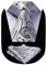 HISDERN Herren Krawatte mit Einstecktuch Set Weiß Extra Lange Paisley Krawatten und Taschentuch Elegante Hochzeit Seidenkrawatte für Männer