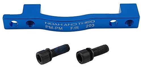 Aluminium Alloy 6061 Disc Brake Adapter Front 203mm POST MOUNT / PM Fork to POST MOUNT / PM Brake Caliper BLUE compatible with all brands such as SHIMANO, TEKTRO, PROMAX, AVID, FORMULA, etc.
