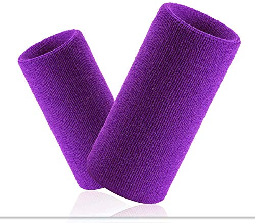 VENI MASEE 6 Zoll Lange, Dicke Wristband/Schweißband für Tennis und andere Sportarten, Preis/Stück (aubergine)